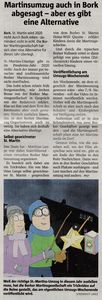 Borker St. Martinsumzug Presseartikel v. 04.11.2020